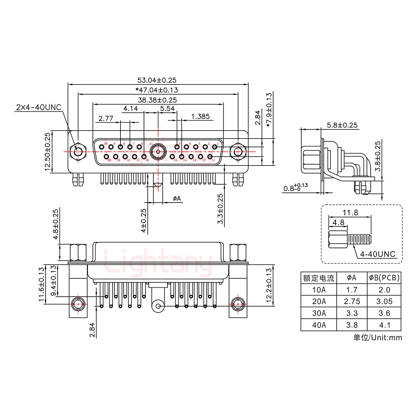 21W1母PCB弯插板/铆支架11.6/大电流40A