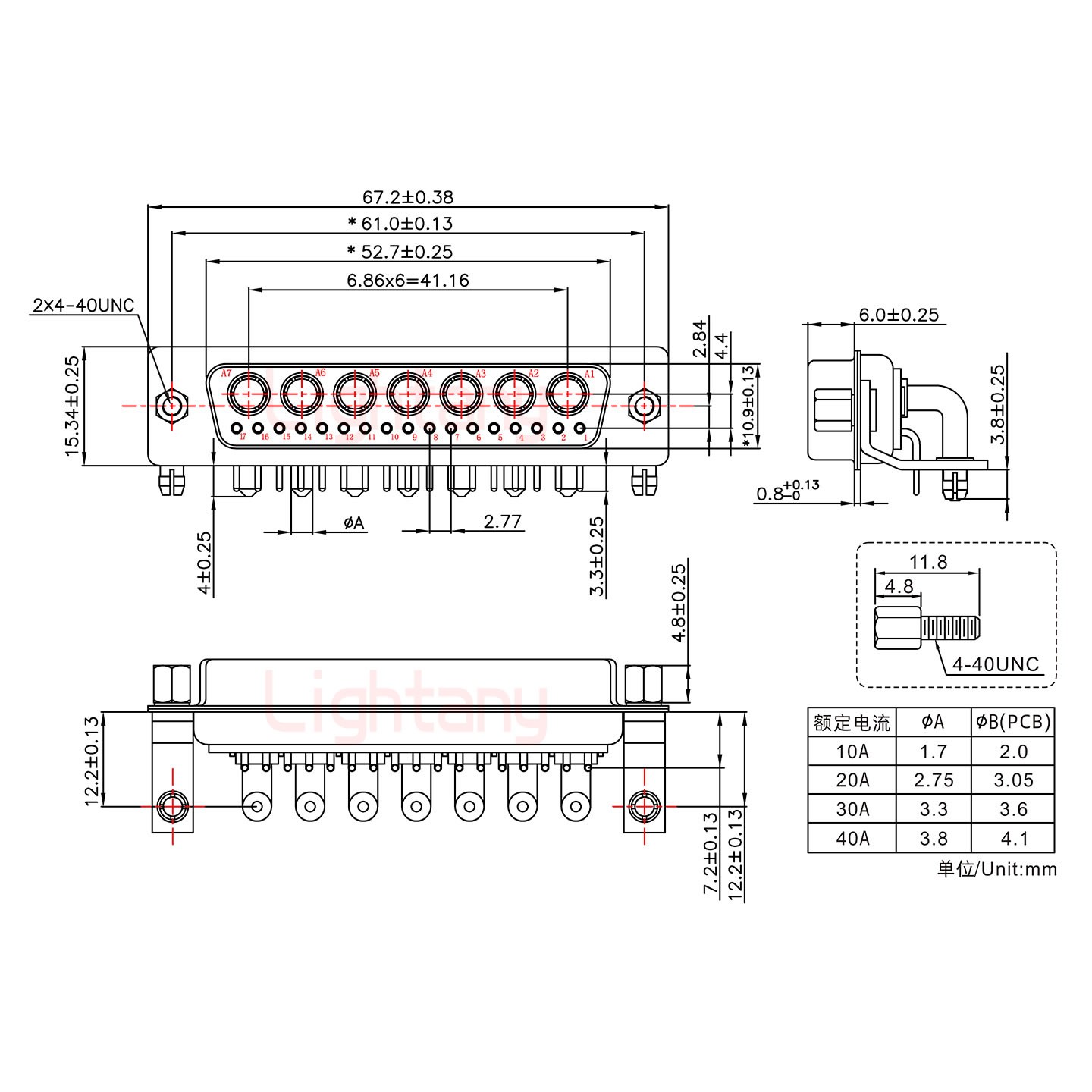 24W7母PCB弯插板/铆支架12.2/大电流30A