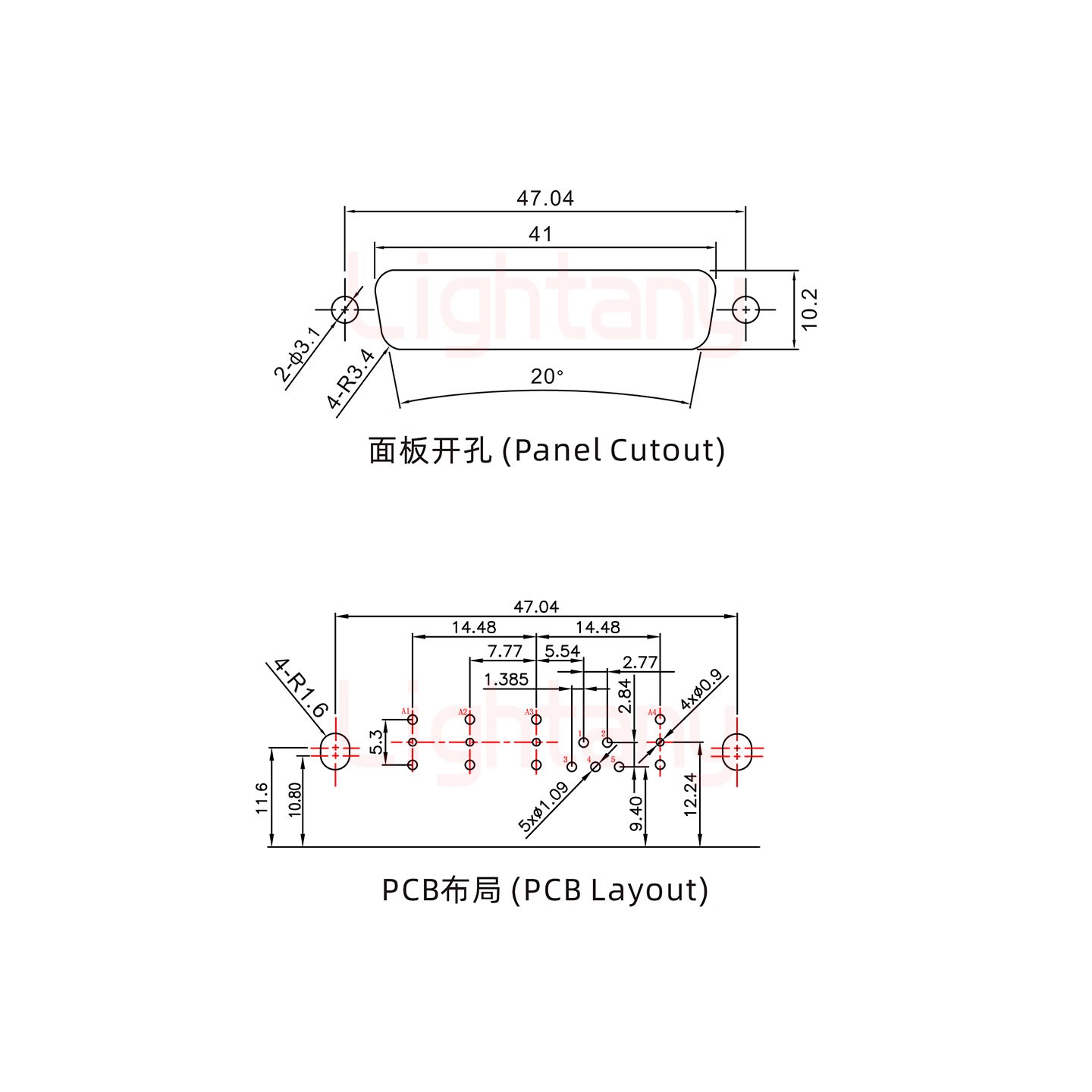 9W4公PCB弯插板/铆支架10.8/射频同轴50欧姆