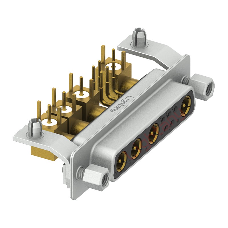 9W4母PCB弯插板/铆支架10.8/射频同轴75欧姆