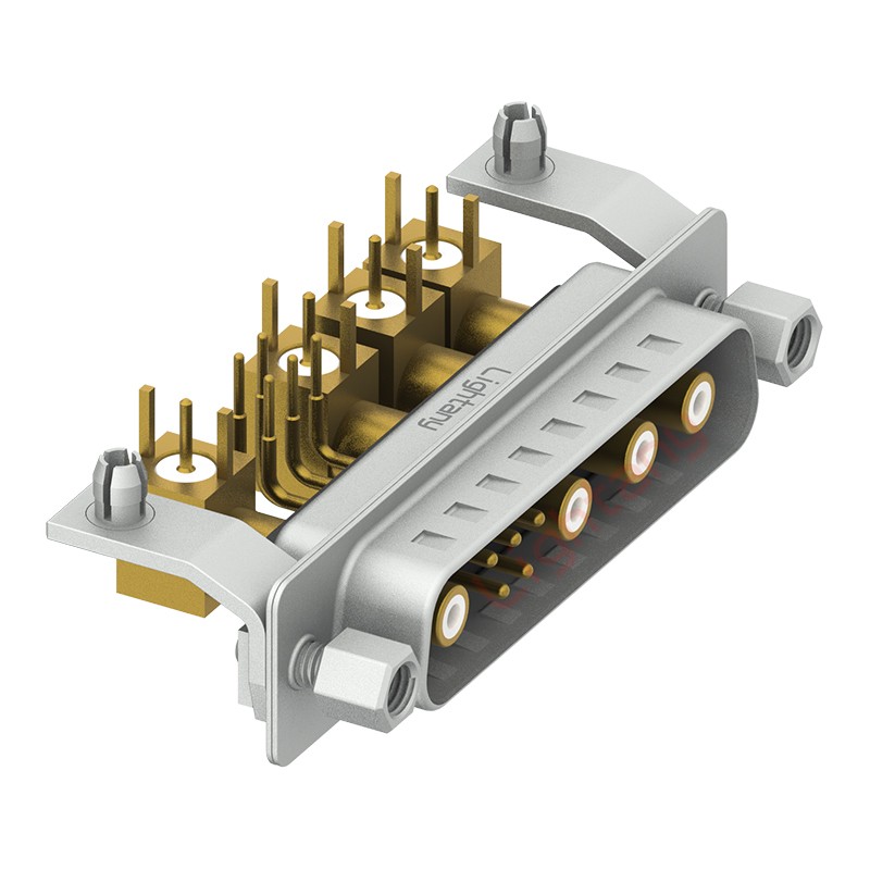 9W4公PCB弯插板/铆支架11.6/射频同轴50欧姆