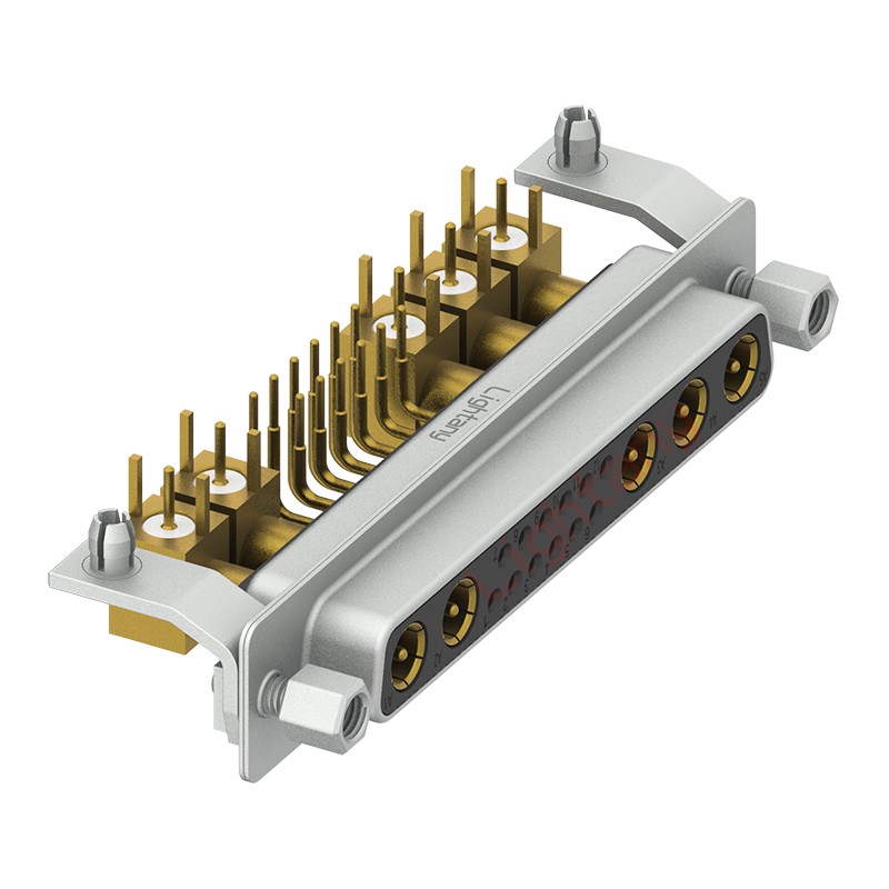 17W5母PCB弯插板/铆支架11.6/射频同轴75欧姆