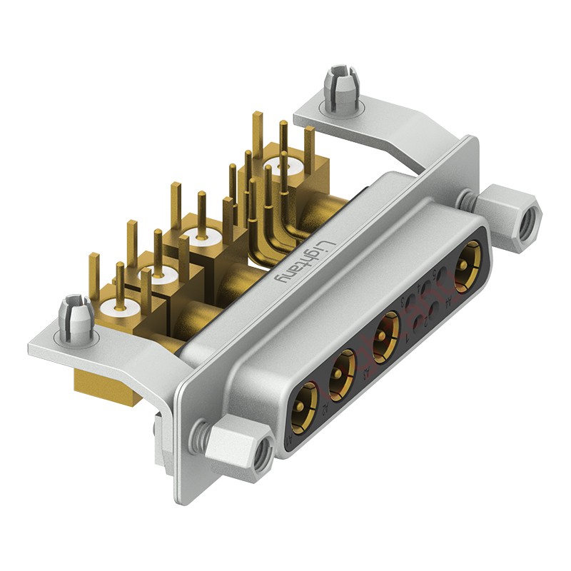 9W4母PCB弯插板/铆支架11.6/射频同轴50欧姆