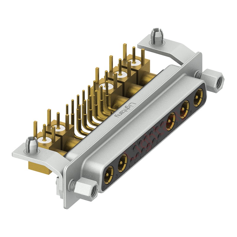 17W5母PCB弯插板/铆支架10.8/射频同轴50欧姆