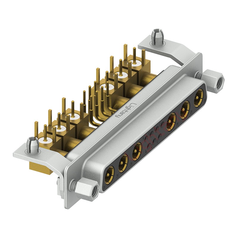 13W6A母PCB弯插板/铆支架10.8/射频同轴75欧姆