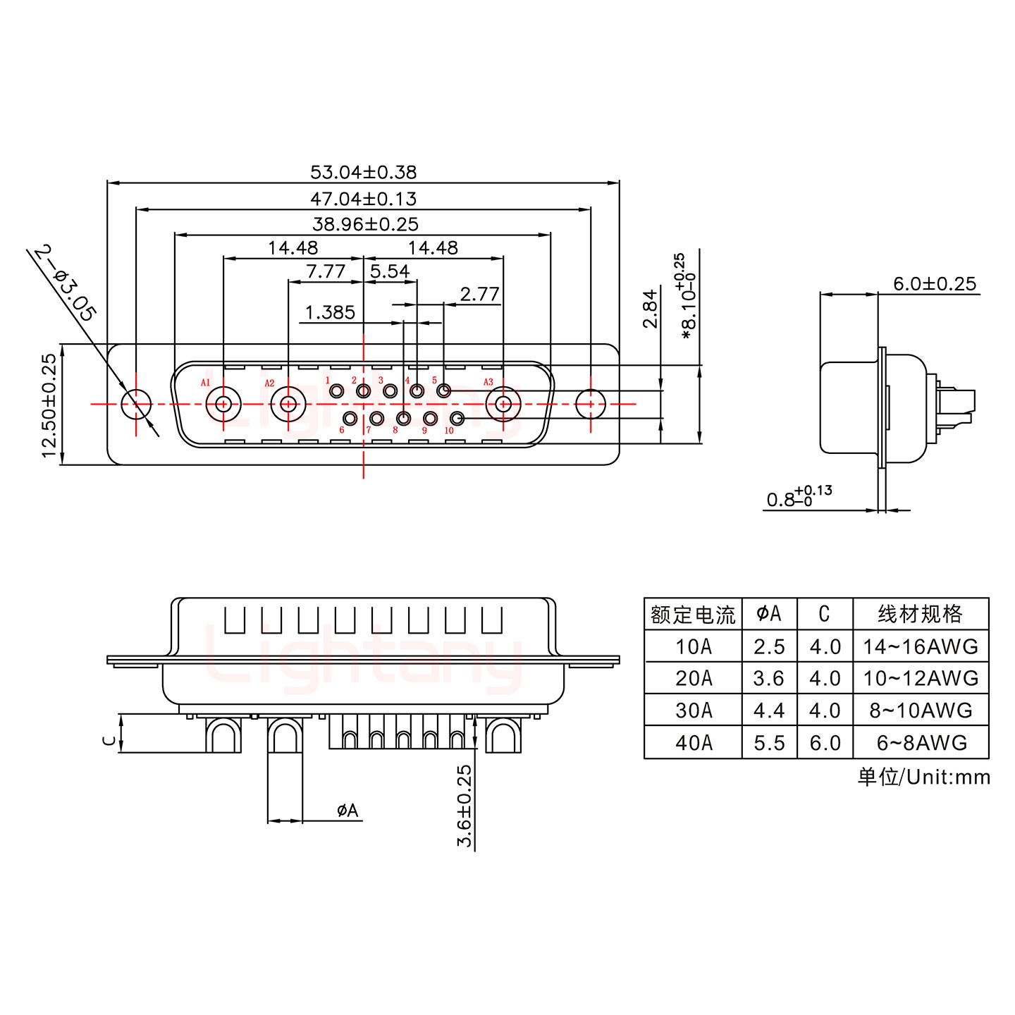 13W3公短体焊线10A+25P金属外壳592斜出线4~12mm