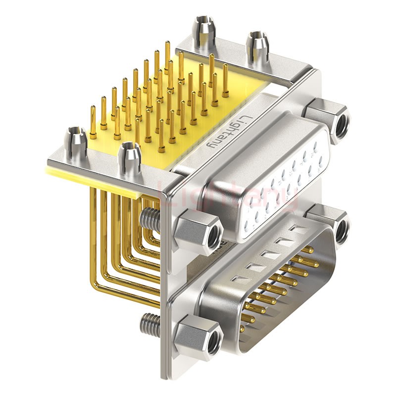 DR15 上公下母 间距15.88车针双胞胎 D-SUB连接器