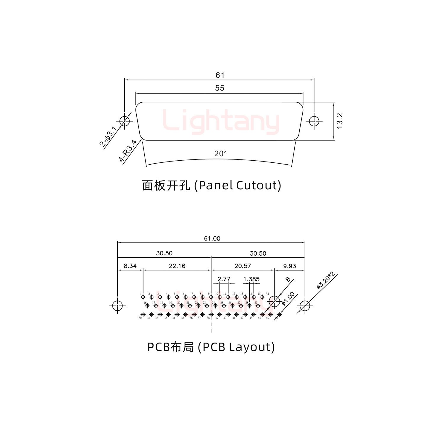 47W1公PCB直插板/铆鱼叉7.0/大电流40A