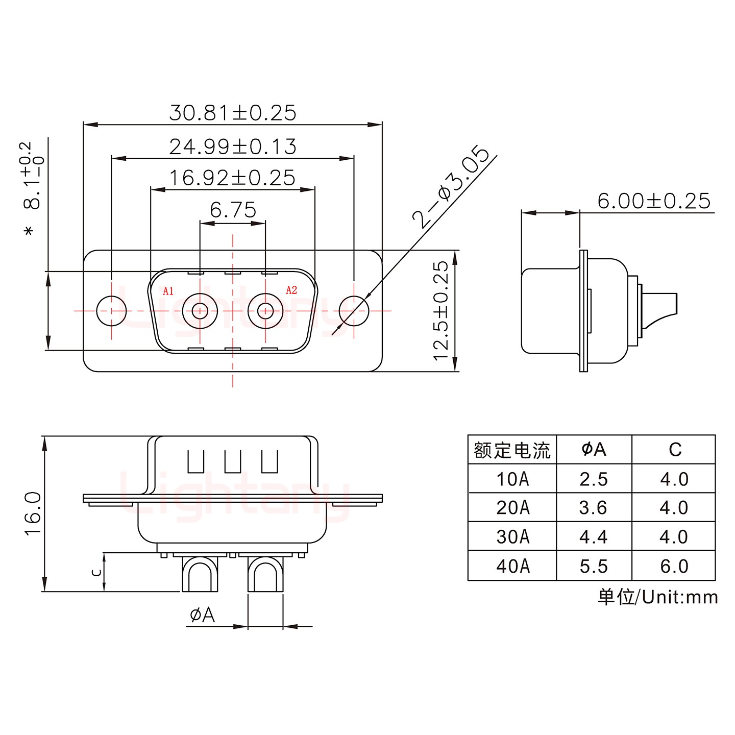 2W2公短体焊线10A+9P金属外壳1707直出线4~12mm