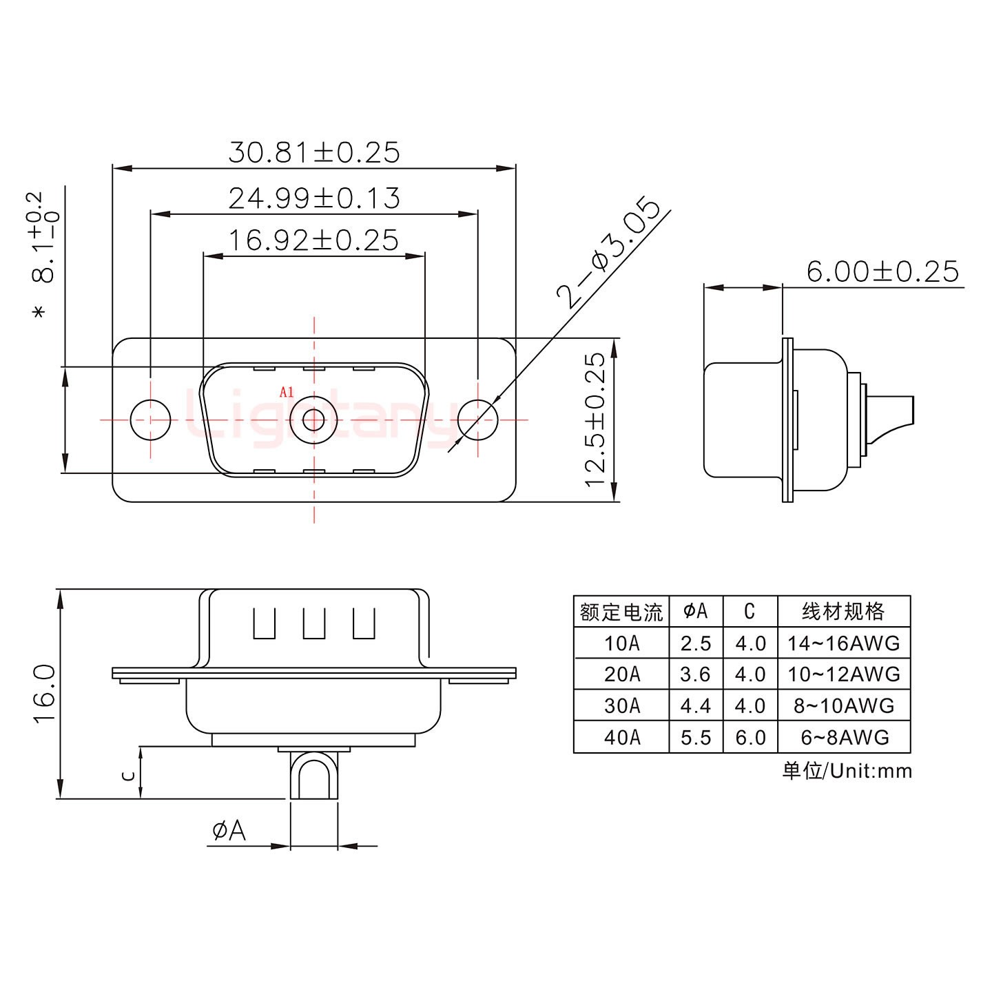 1W1公短体焊线30A+9P金属外壳424弯出线4~12mm