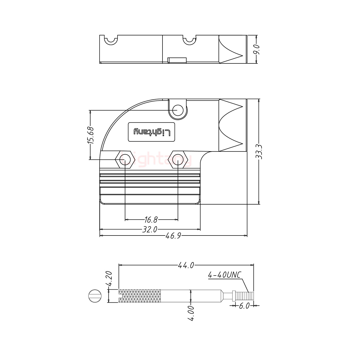 2W2公短体焊线10A+9P金属外壳424弯出线4~12mm