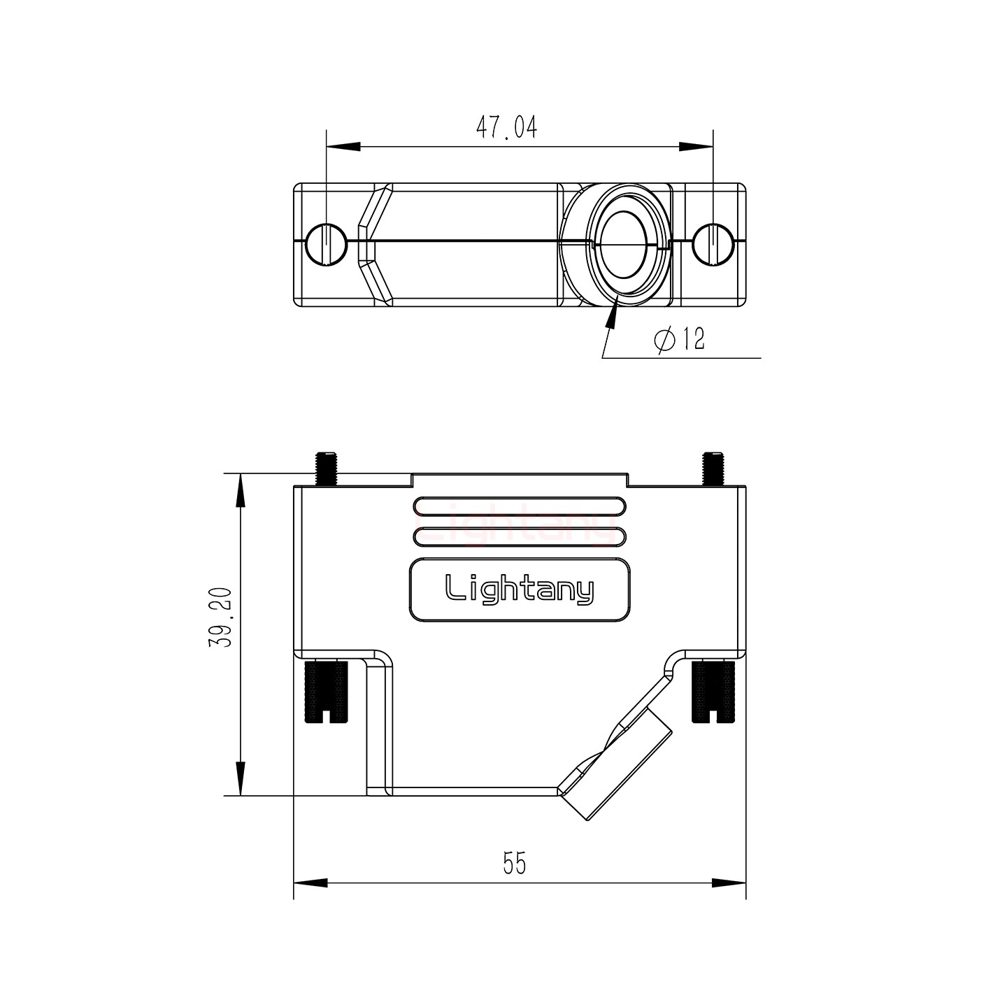 4V4公短体焊线20A+25P金属外壳592斜出线4~12mm