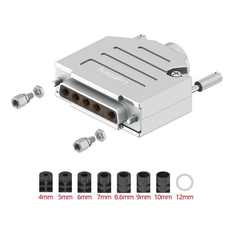 5W5母短体焊线20A+25P金属外壳1657直出线4~12mm