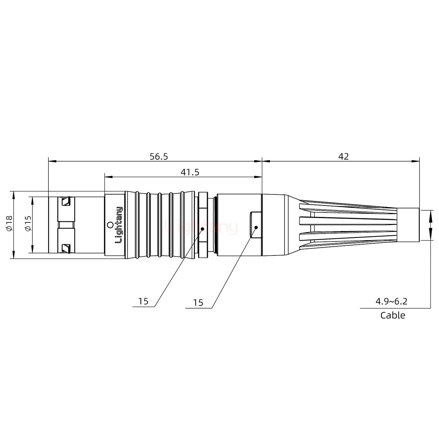 FGG.3B.002.CLAD62Z带护套直式插头