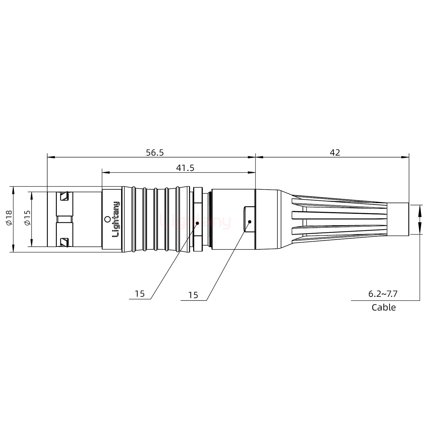 FGG.3B.002.CLAD72Z带护套直式插头