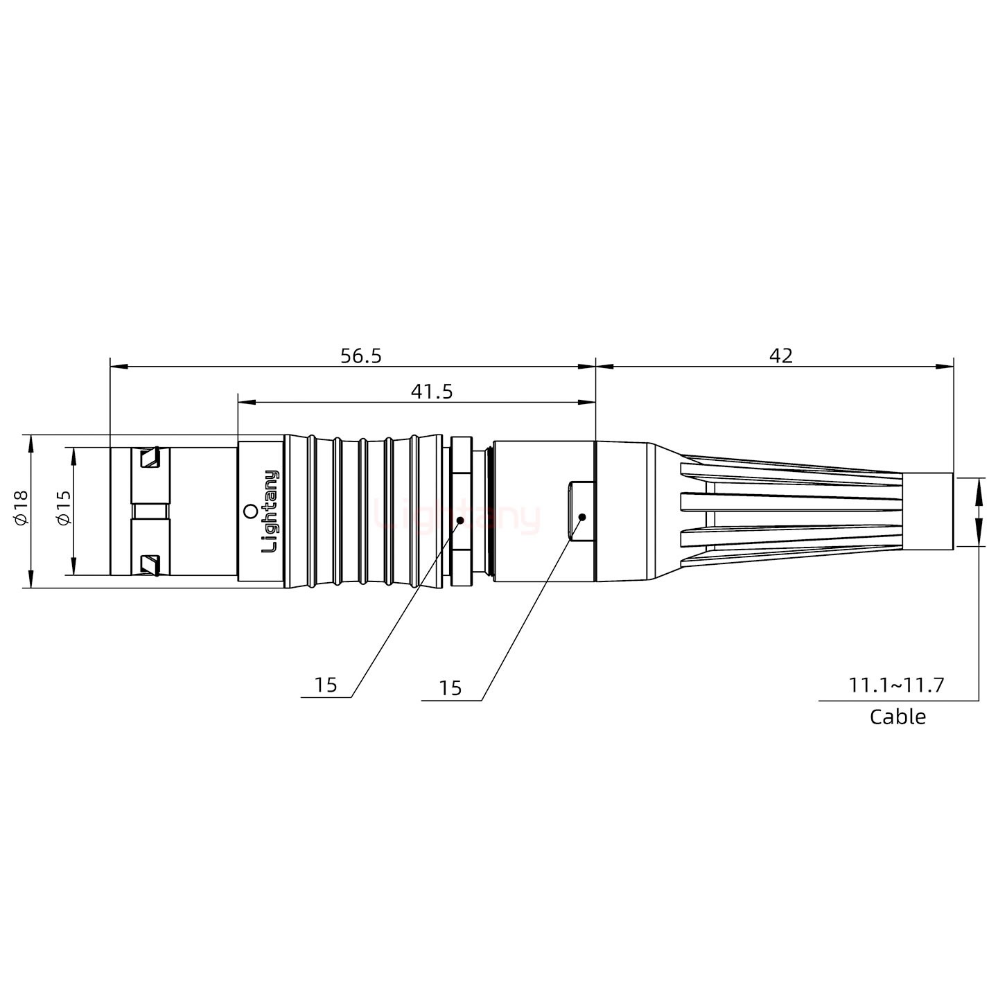 FGG.3B.004.CLAD12Z带护套直式插头