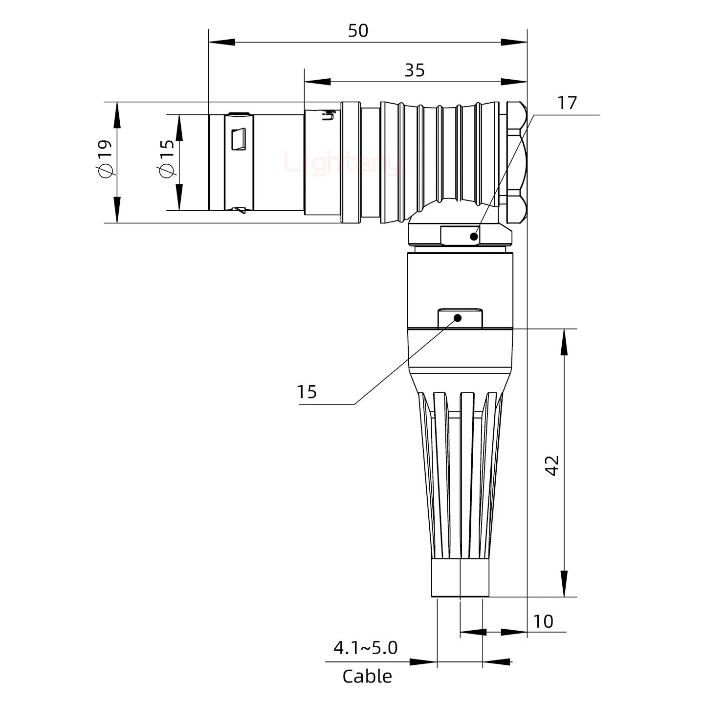 FHG.3B.030.CLAD62Z带护套弯式插头