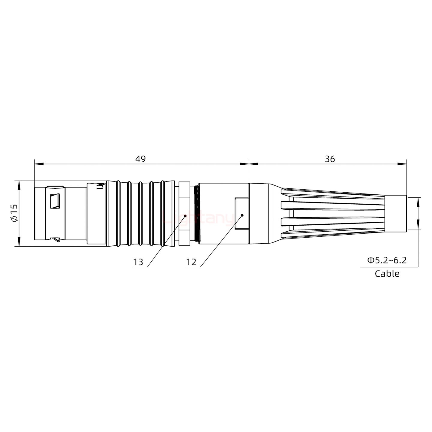 FGG.2B.002.CLAD62Z带护套直式插头