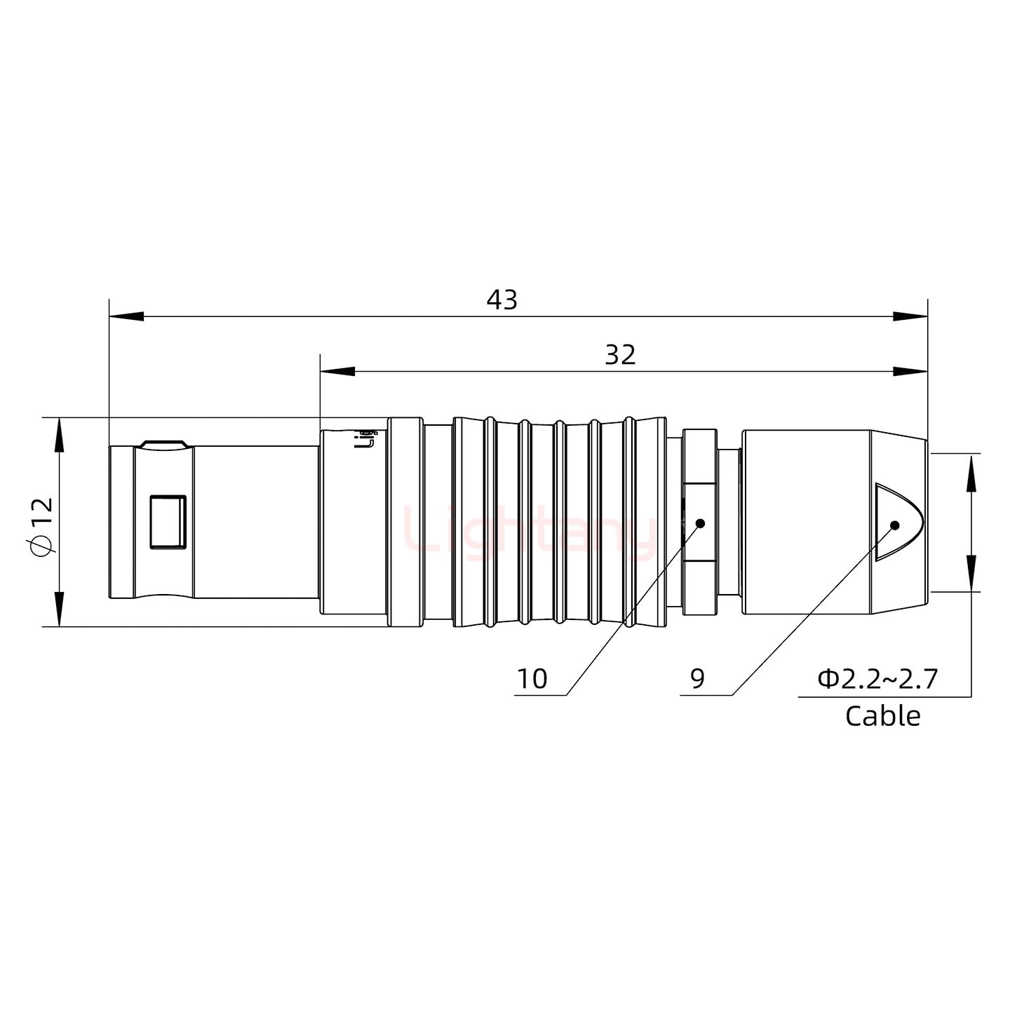 FGG.1B.010.CLAM27推拉自锁直式插头