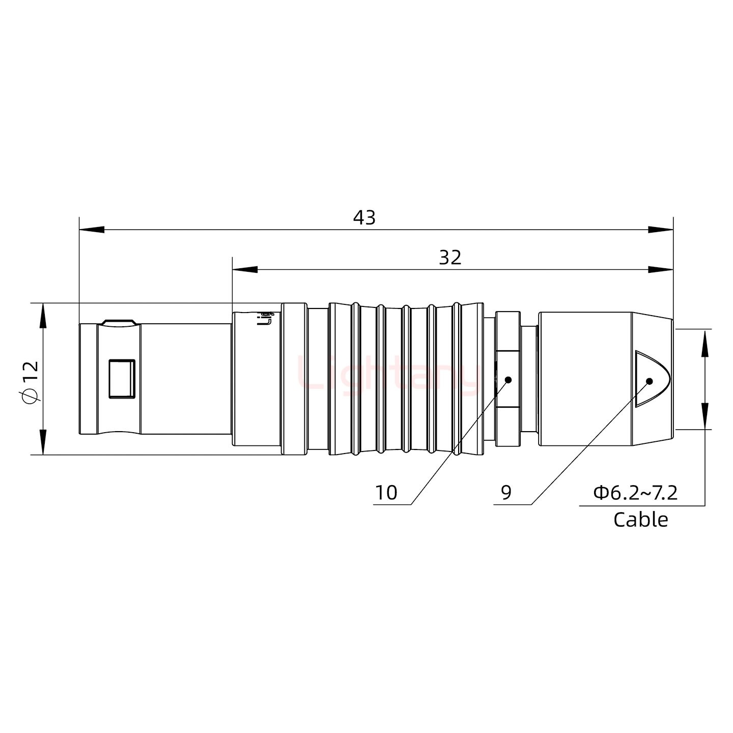 FGG.1B.003.CLAD72推拉自锁直式插头