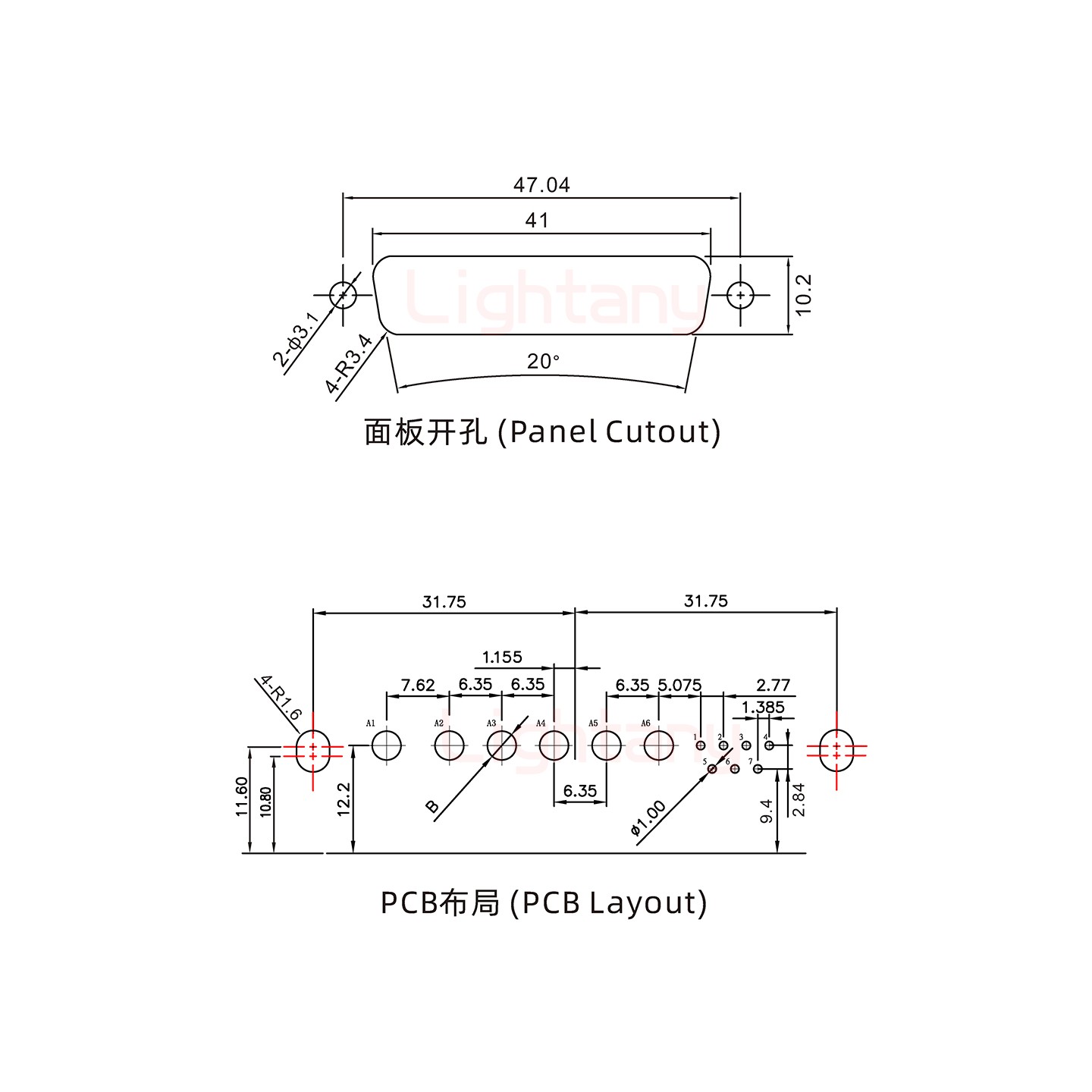 13W6B公PCB弯插板/铆支架10.8/大电流10A