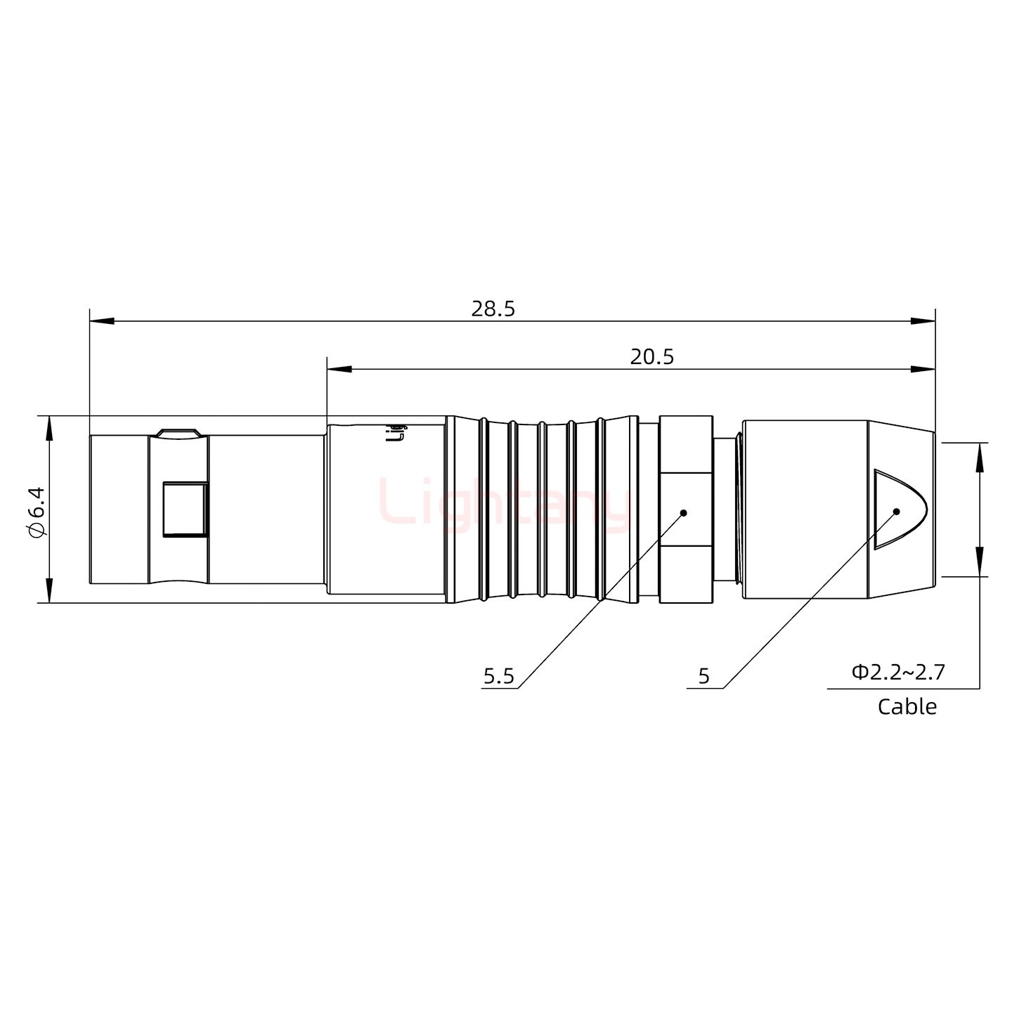 FGG.00.002.CLAD27推拉自锁直式插头