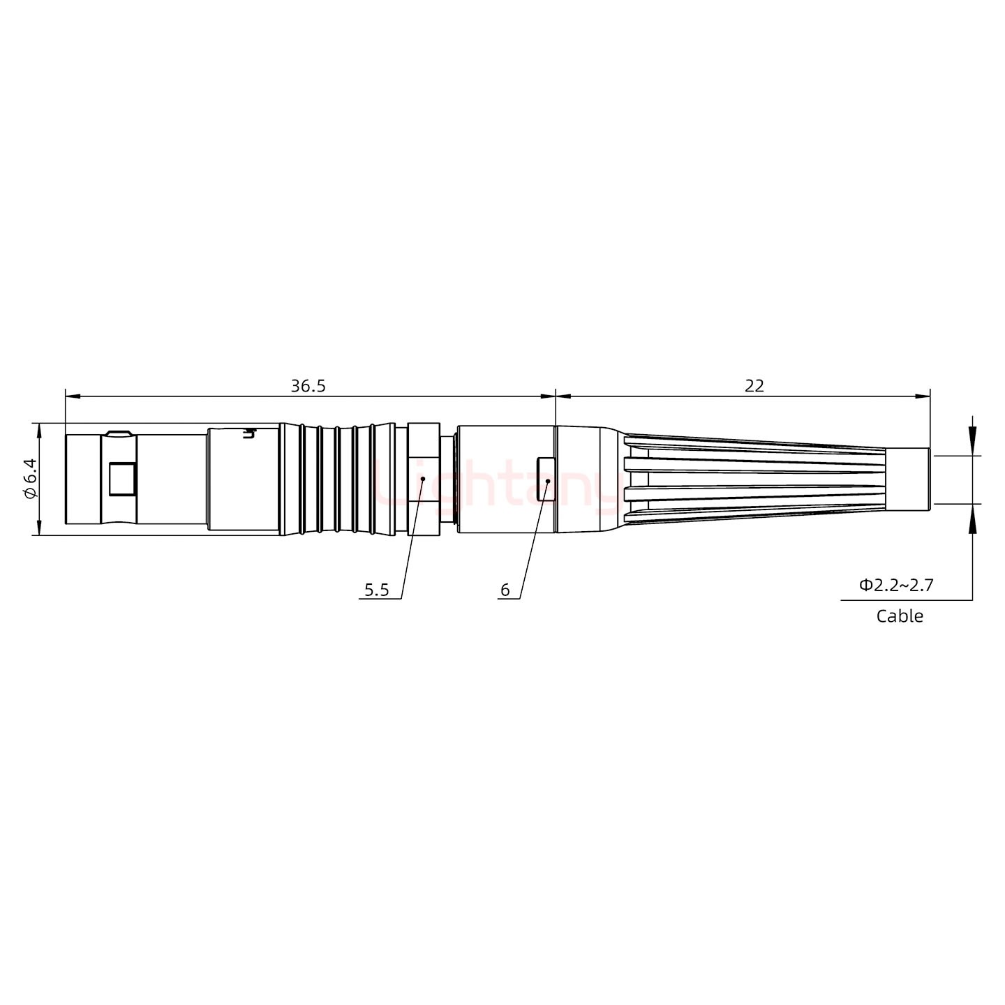 FGG.00.004.CLAD27Z带护套直式插头