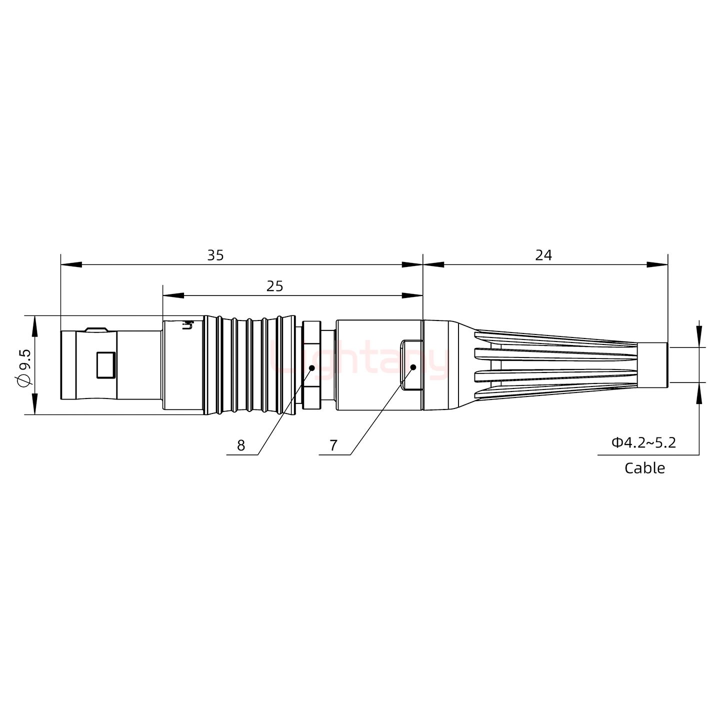 FGG.0B.002.CLAD52Z带护套直式插头