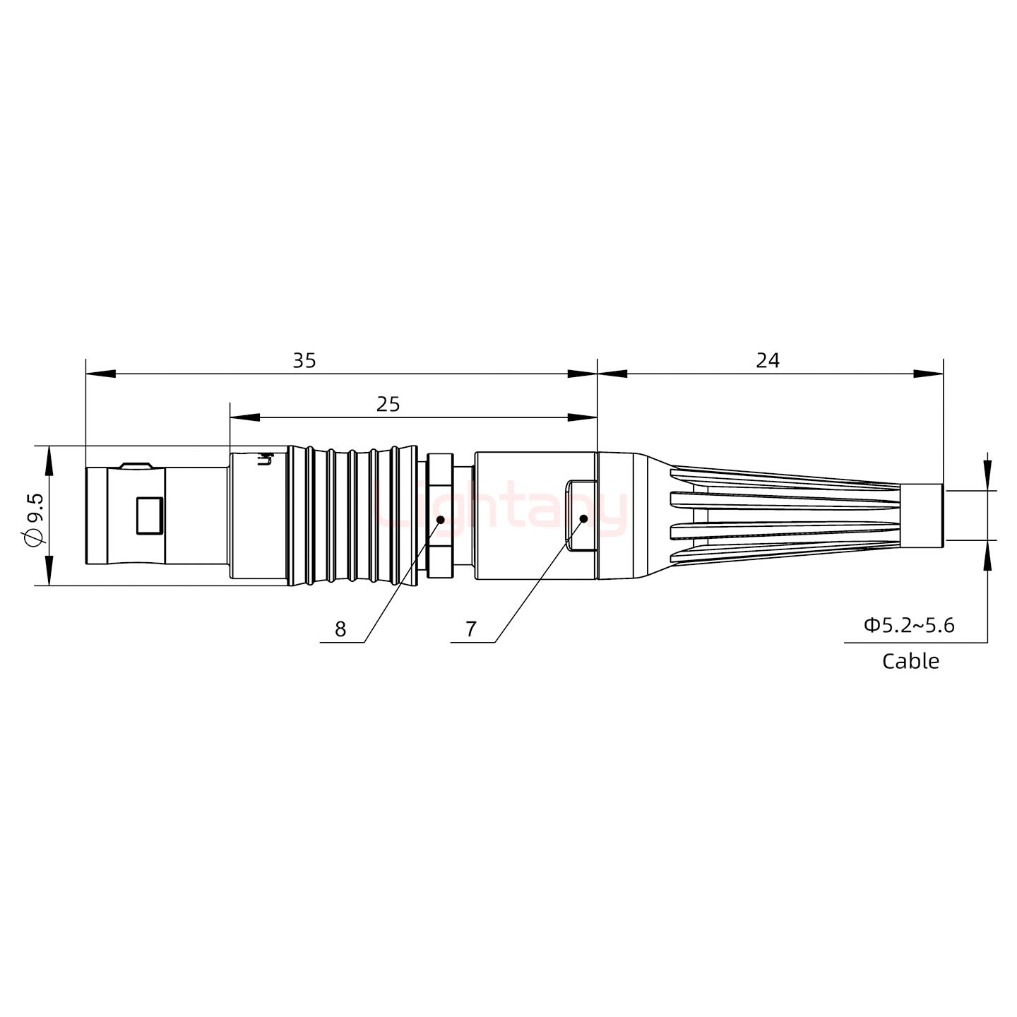 FGG.0B.003.CLAD56Z带护套直式插头