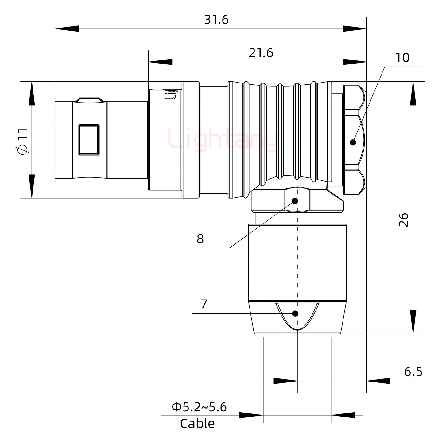 FHG.0B.005.CLAD56推拉自锁弯式插头