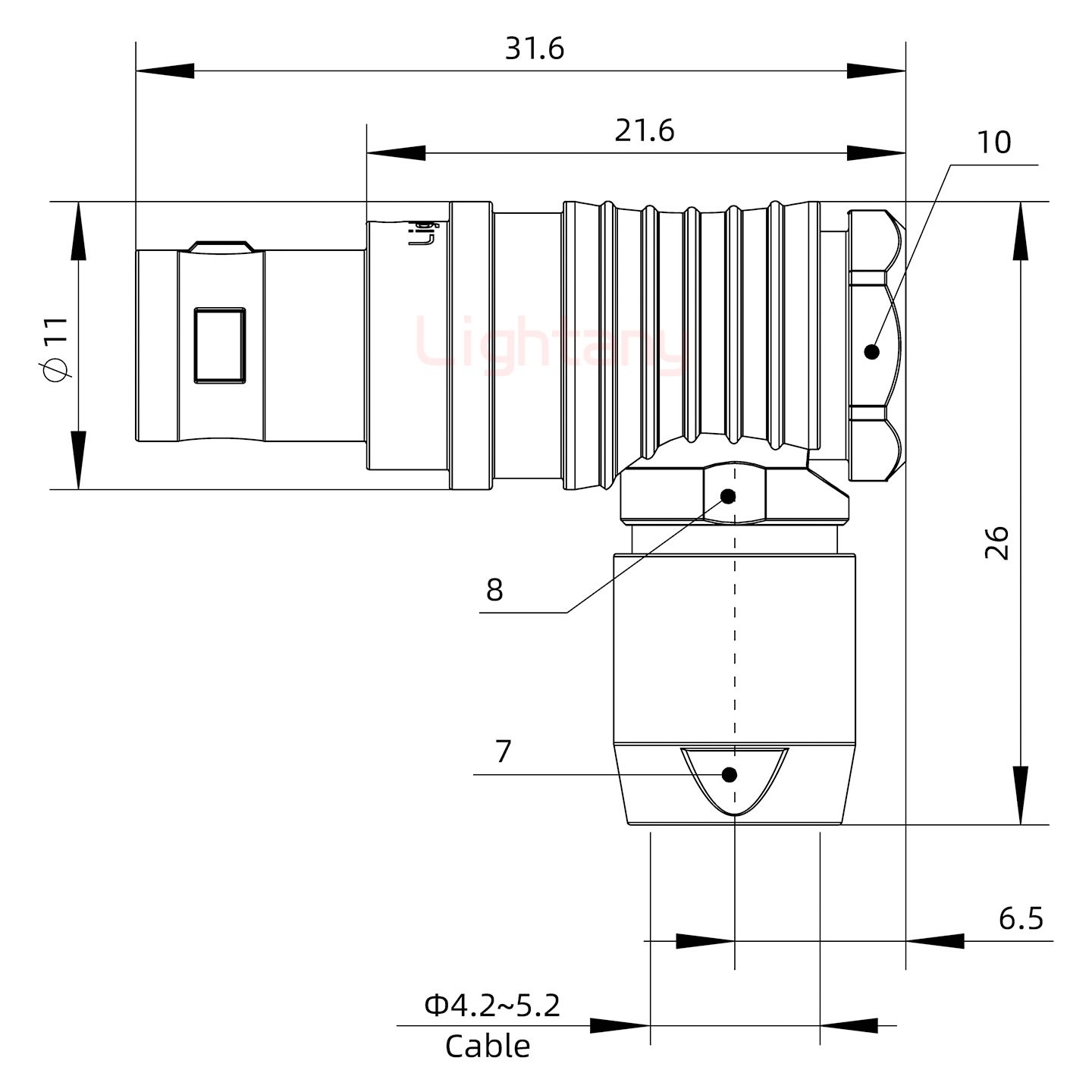 FHG.0B.006.CLAD52推拉自锁弯式插头