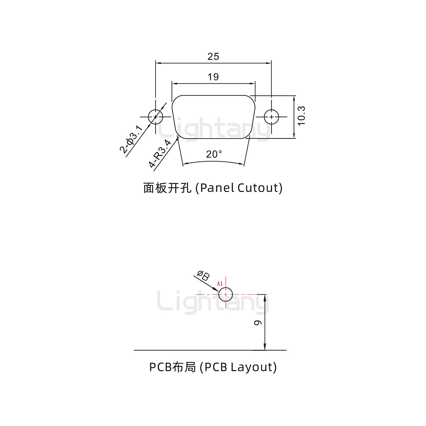 防水1W1公弯插板/锁螺丝/大电流40A