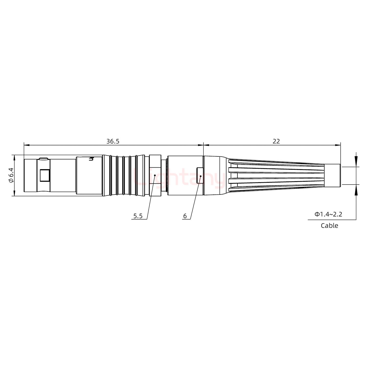 FGG.00.003.CLAD22Z带护套直式插头