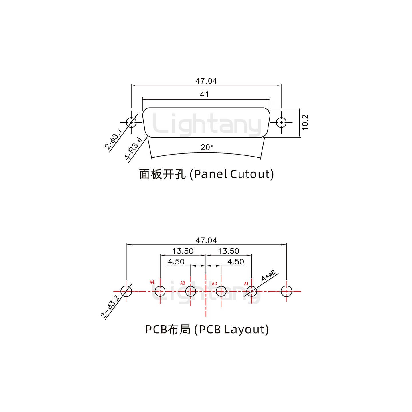 防水4V4母直插板/铆鱼叉/锁螺丝/大电流40A