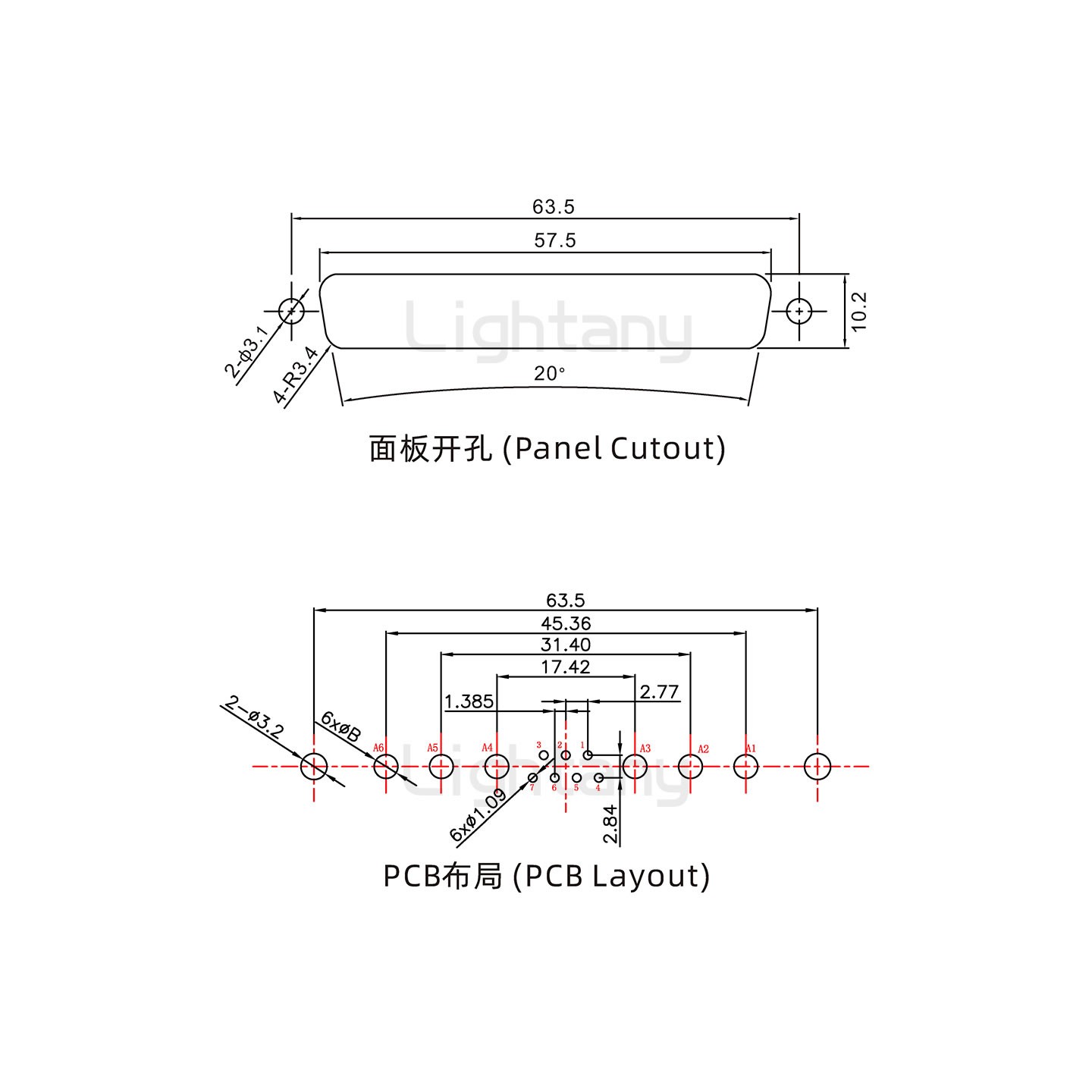 防水13W6A母直插板/铆鱼叉/锁螺丝/大电流40A