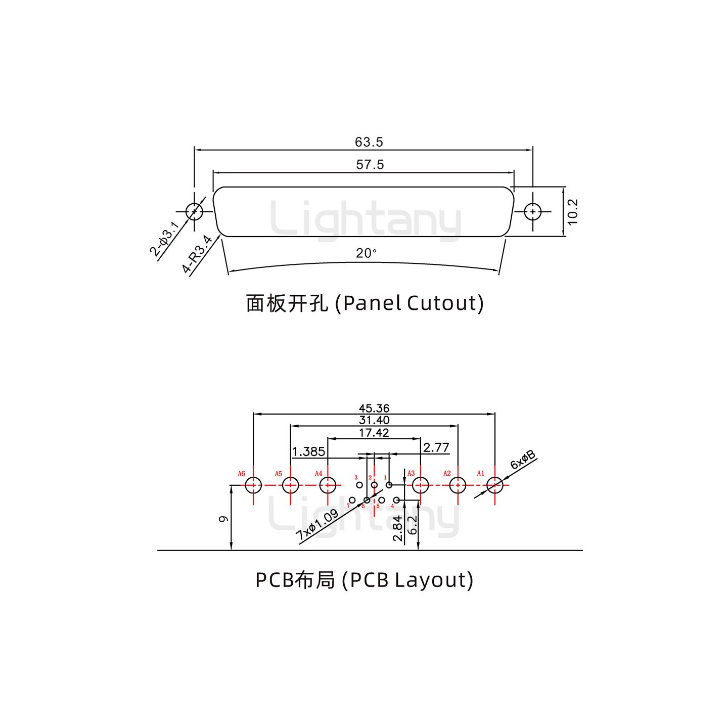 防水13W6A母弯插板/锁螺丝/大电流40A