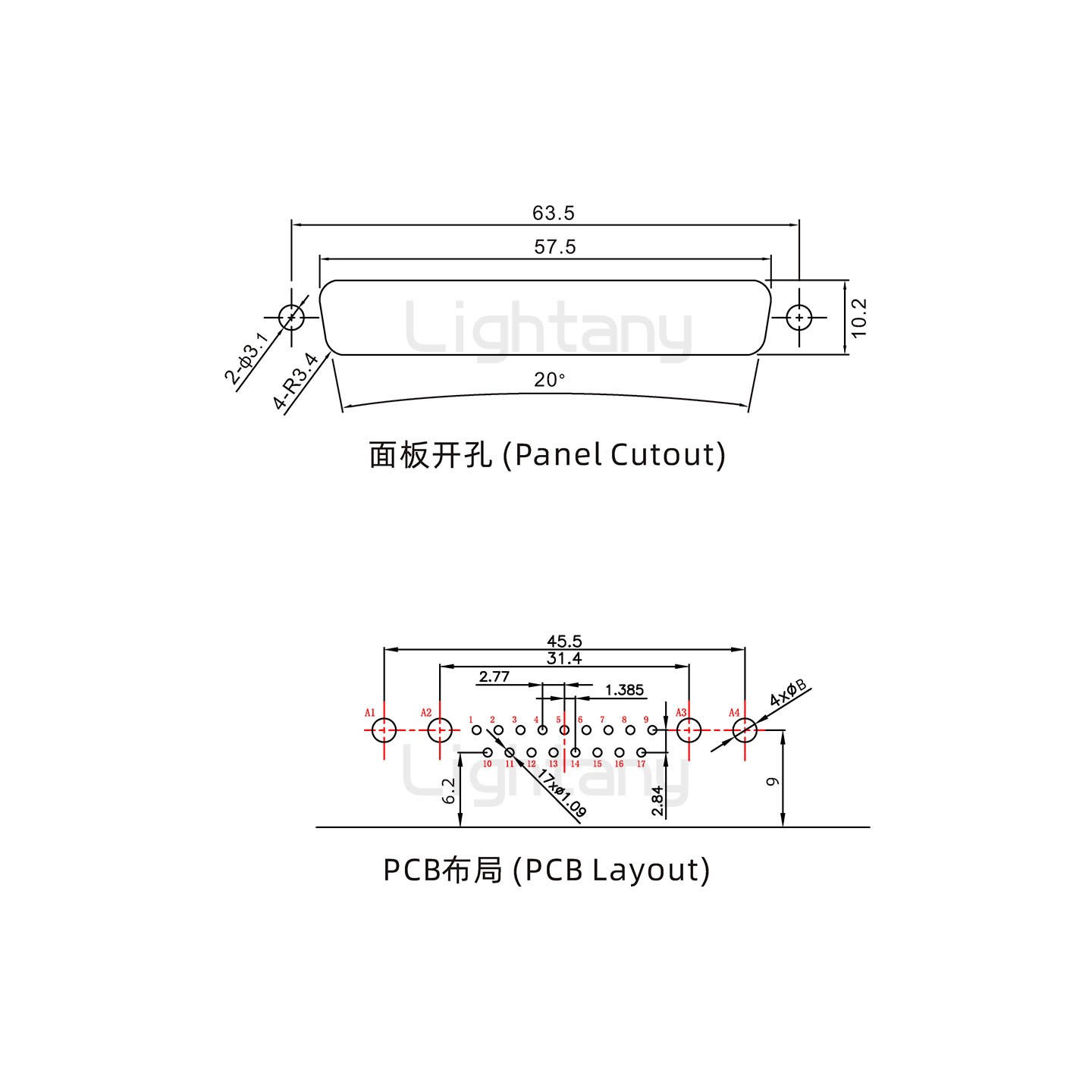 防水21W4公弯插板/锁螺丝/大电流40A