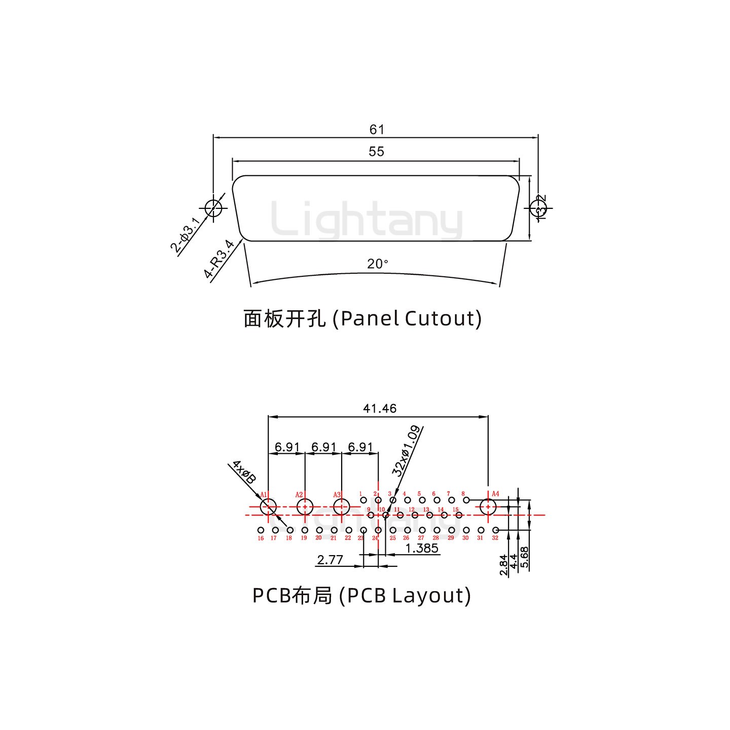 防水36W4公直插板/锁螺丝/大电流40A