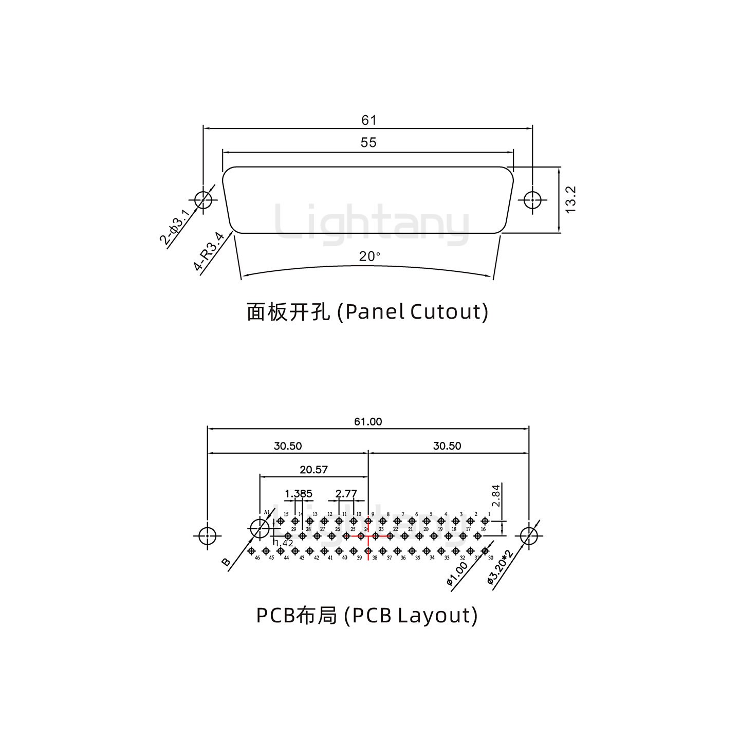 防水47W1母直插板/铆鱼叉/锁螺丝/大电流40A