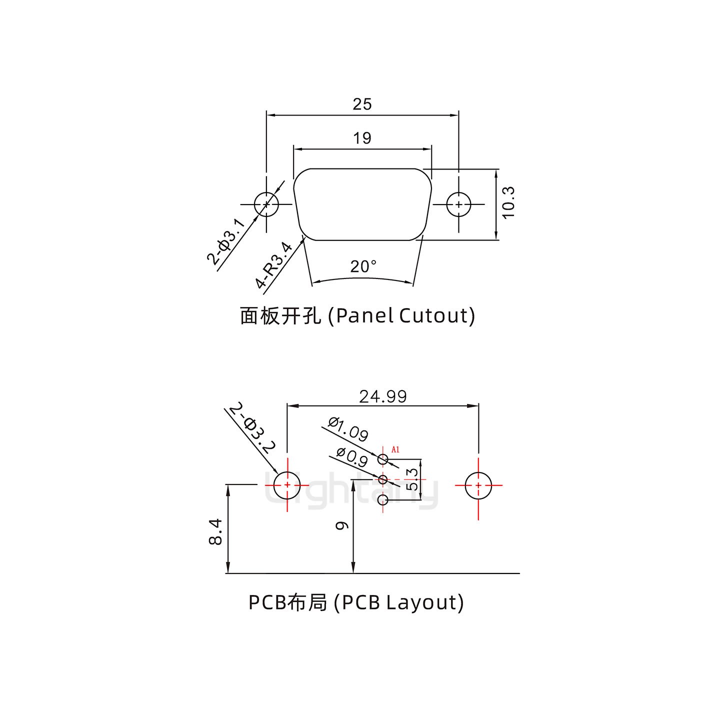 防水1W1母弯插板/铆支架/锁螺丝/射频同轴50欧姆