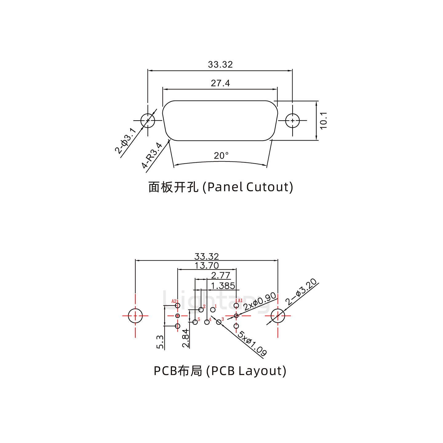 防水7W2母直插板/铆鱼叉/锁螺丝/射频同轴50欧姆