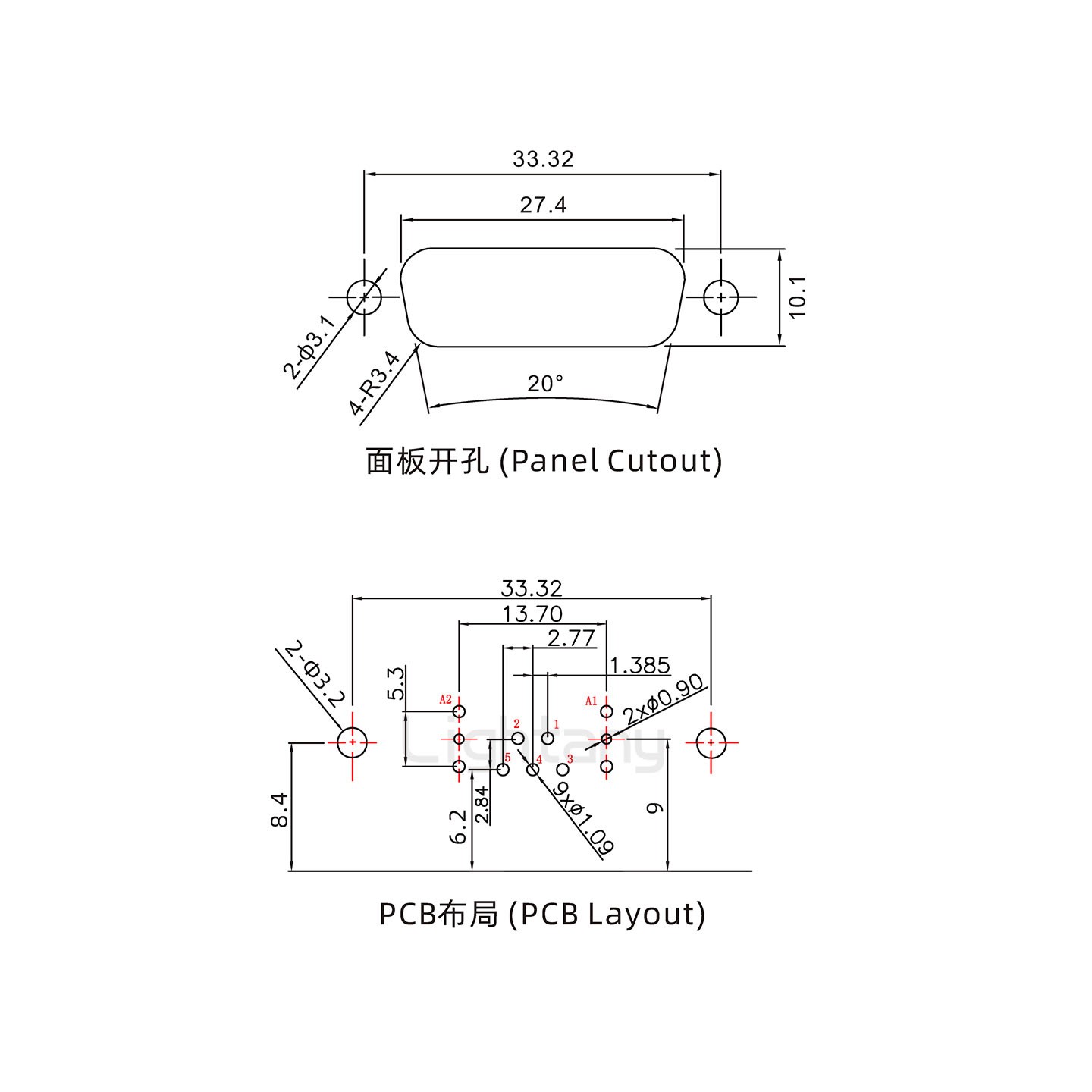 防水7W2母弯插板/铆支架/锁螺丝/射频同轴50欧姆