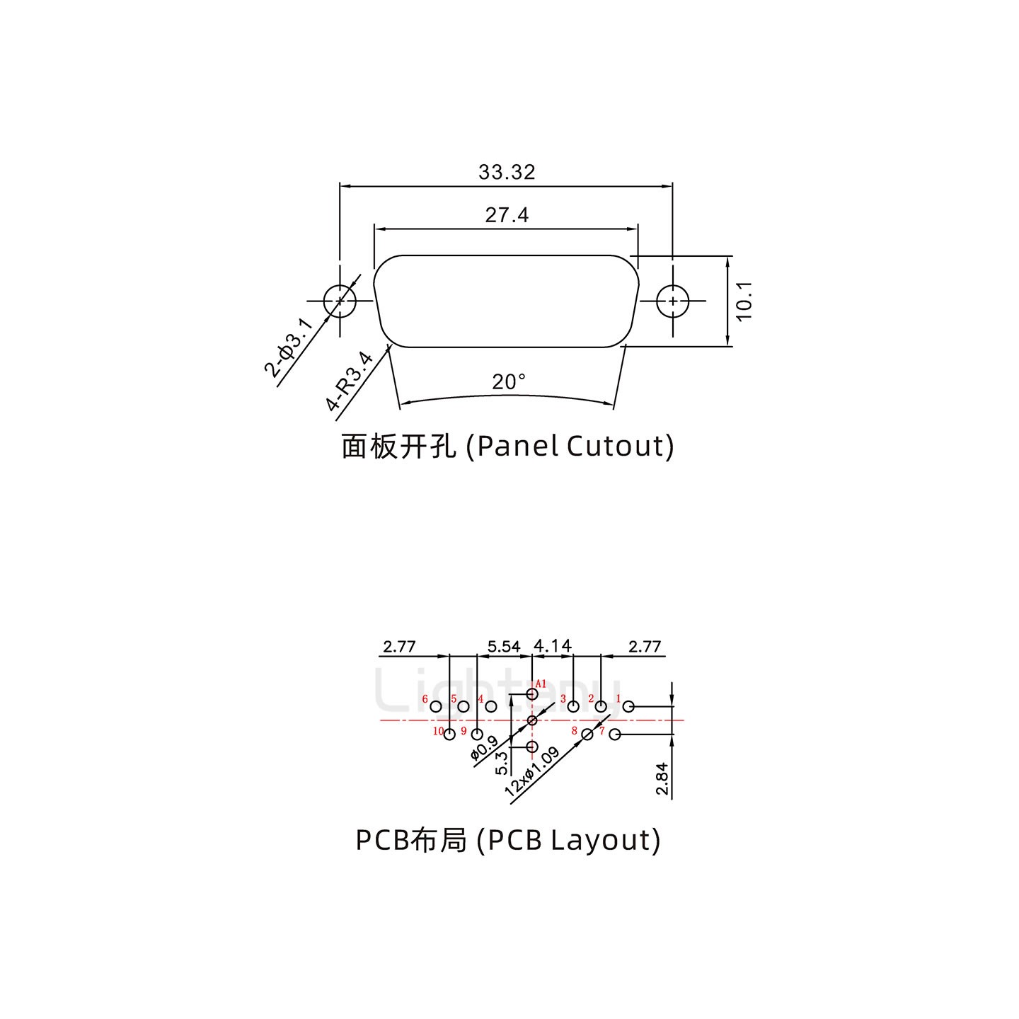 防水11W1母直插板/锁螺丝/射频同轴50欧姆