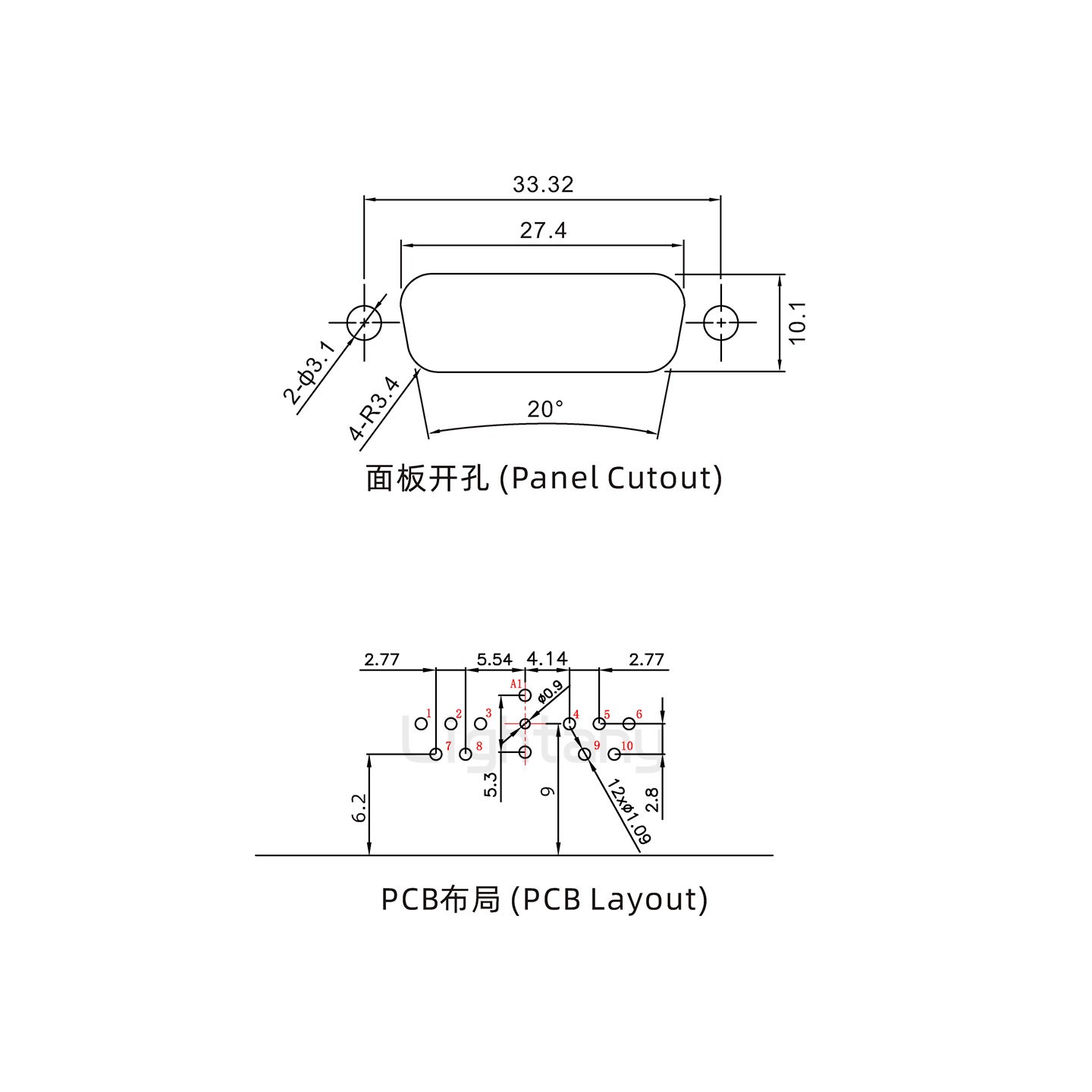 防水11W1公弯插板/锁螺丝/射频同轴50欧姆