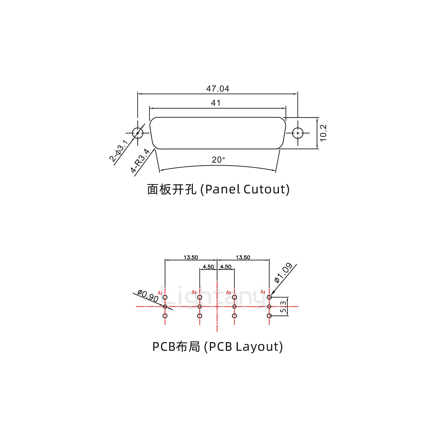 防水4V4公直插板/锁螺丝/射频同轴50欧姆