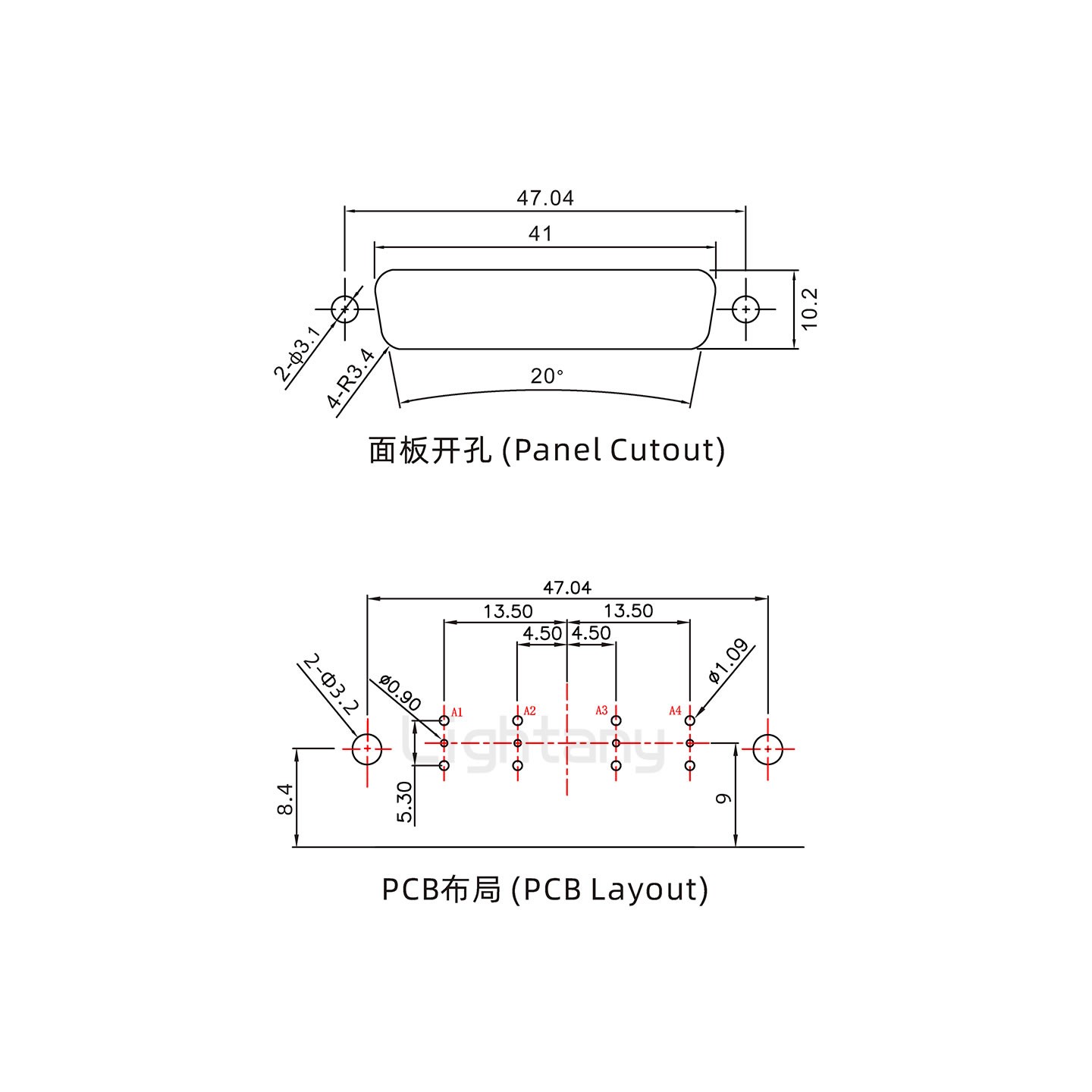 防水4V4公弯插板/铆支架/锁螺丝/射频同轴50欧姆