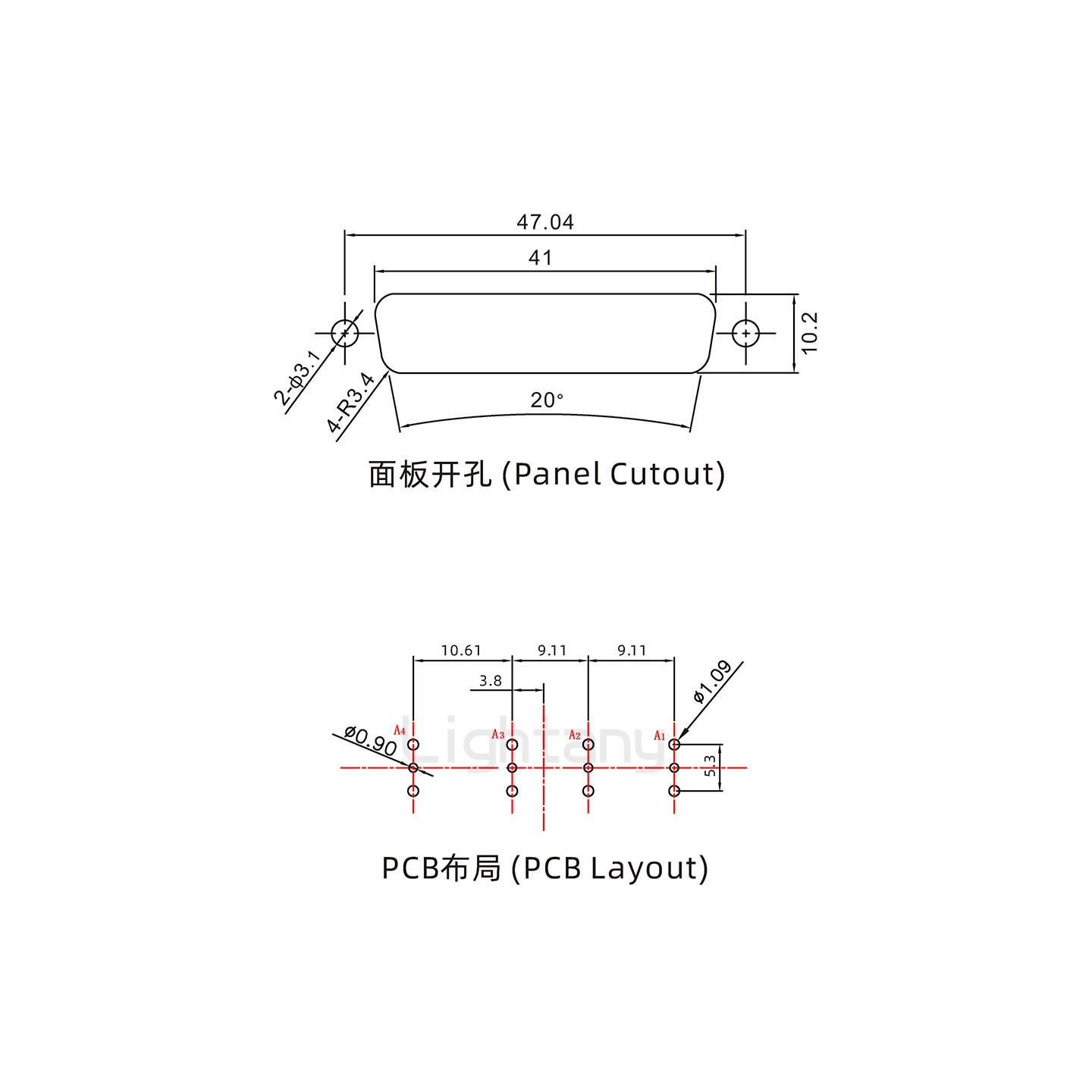 防水4W4母直插板/锁螺丝/射频同轴50欧姆