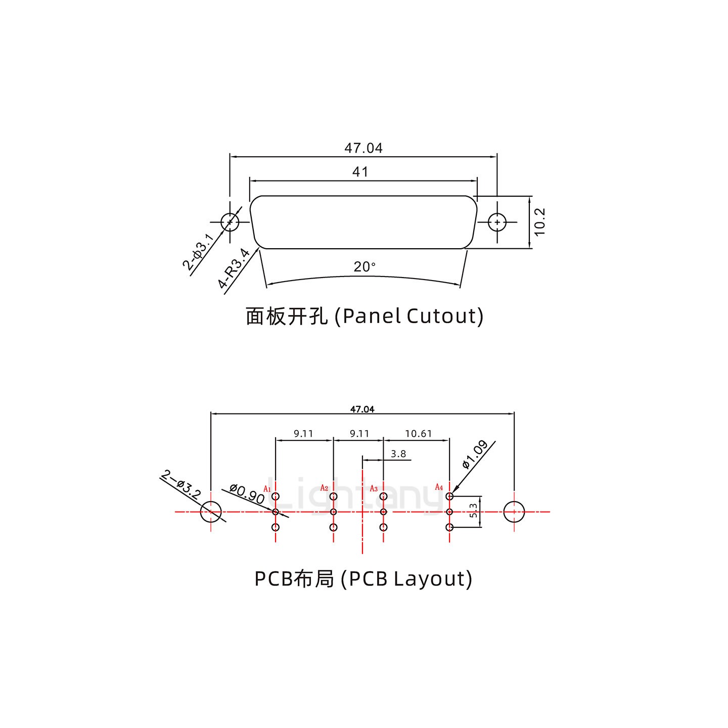 防水4W4公直插板/铆鱼叉/锁螺丝/射频同轴50欧姆