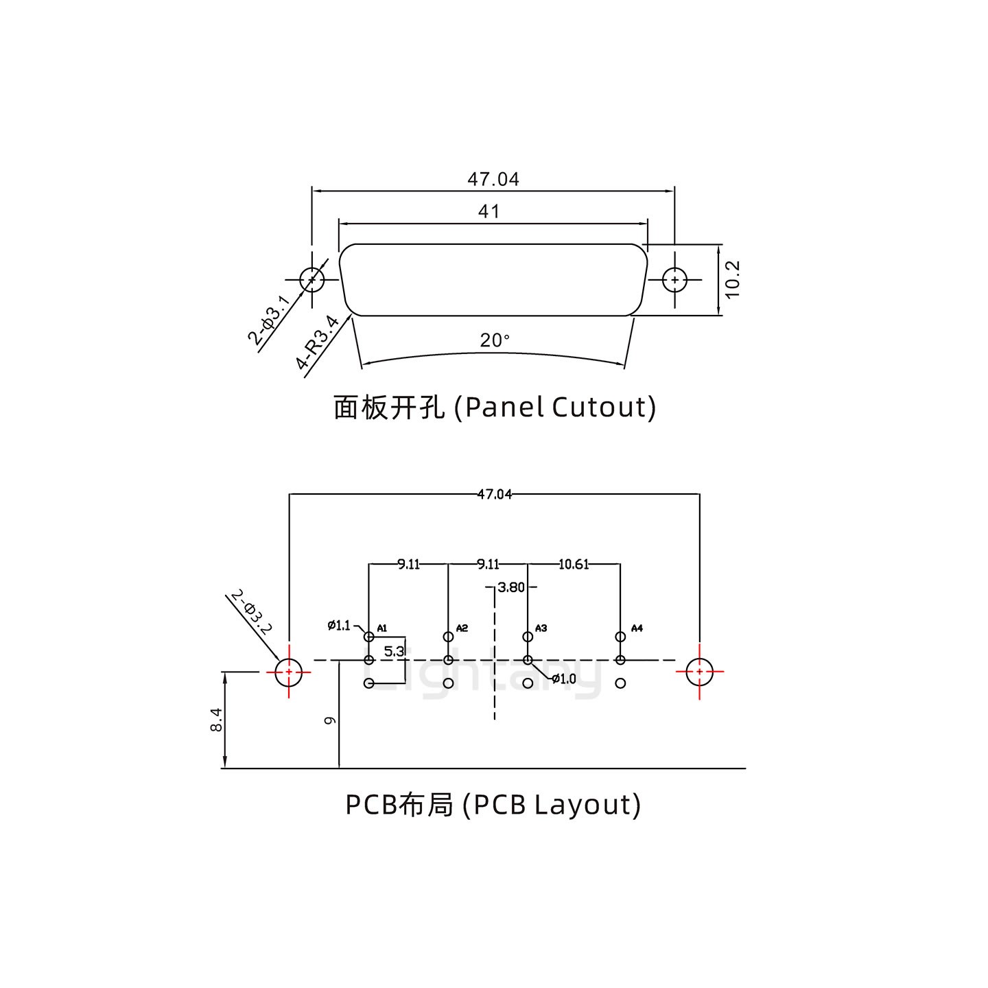 防水4W4公弯插板/铆支架/锁螺丝/射频同轴50欧姆