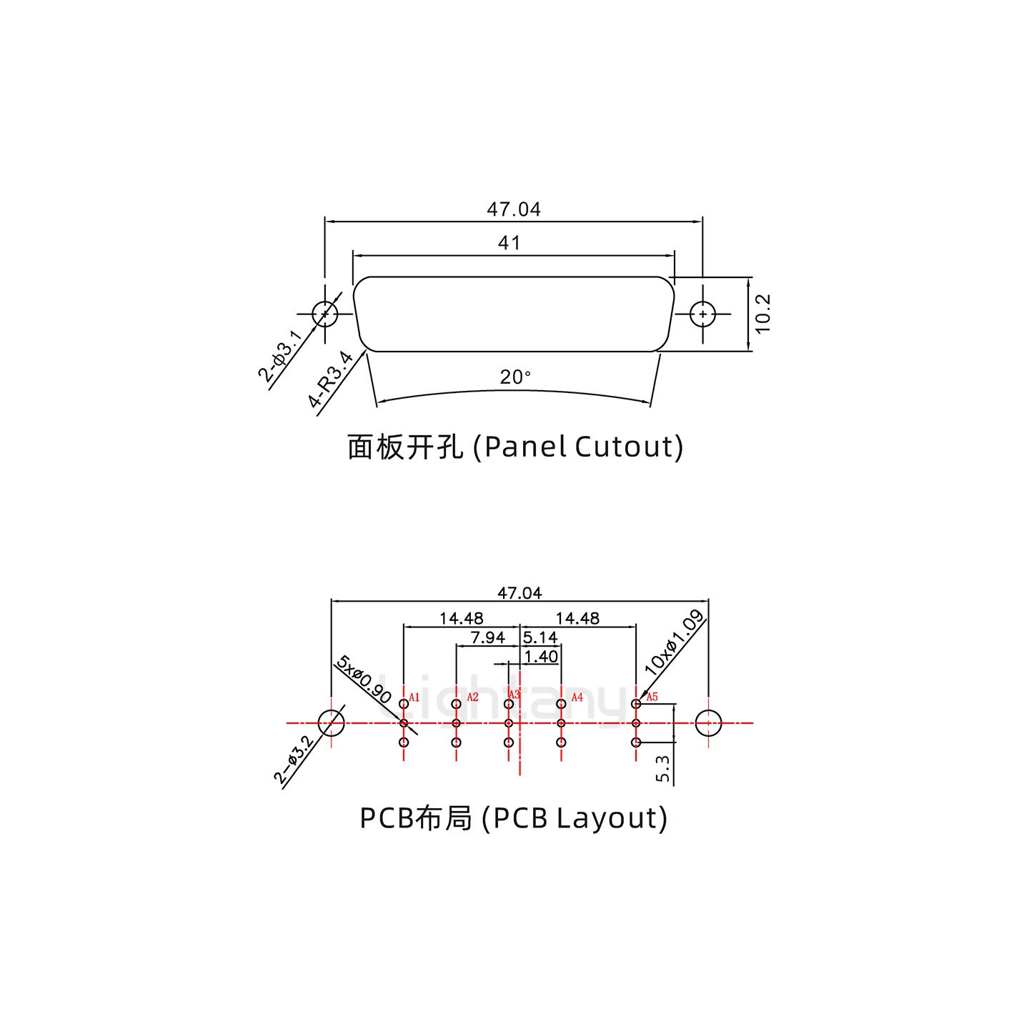 防水5W5公直插板/铆鱼叉/锁螺丝/射频同轴50欧姆